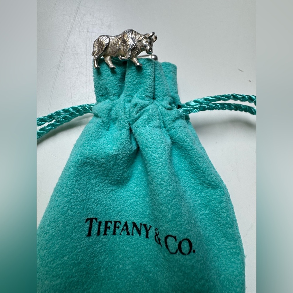 Tiffany & Co Vintage Sterling Silver Bull & Bear Cufflinks Single Bull Cufflink.